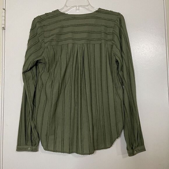 ANTHROPOLOGIE MAEVE GREEN FAUX WRAP V-NECK TOP SIZE XS - Picture 5 of 5